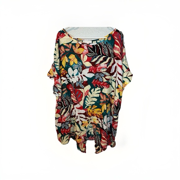 Suzanne Betro Tops - Suzanne Betro Leaf Pattern Blouse